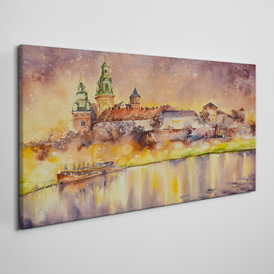 Foto auf leinwand Goldene Spiegelungen auf dem Fluss