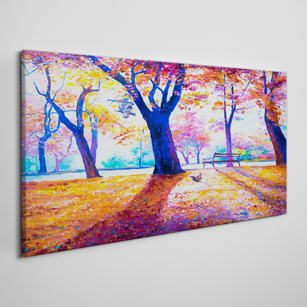 Bild auf leinwand Herbstlandschaft in Regenbogenfarben