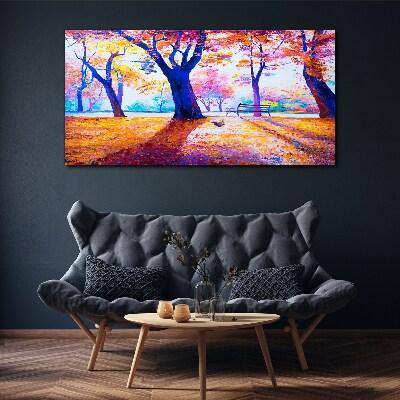 Bild auf leinwand Herbstlandschaft in Regenbogenfarben