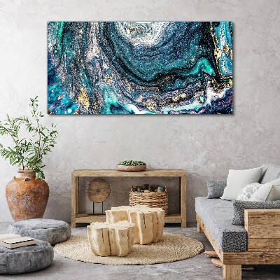 Foto auf leinwand Kosmische Wellen in Blautönen
