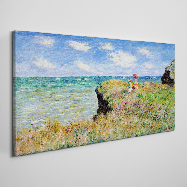 Foto auf leinwand Klippenmeer von Claude Monet