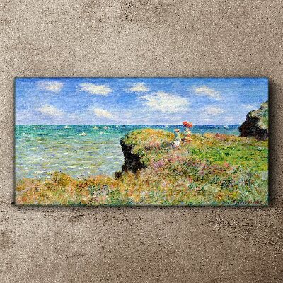 Foto auf leinwand Klippenmeer von Claude Monet