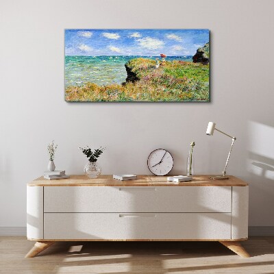 Foto auf leinwand Klippenmeer von Claude Monet