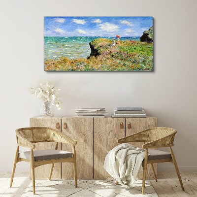 Foto auf leinwand Klippenmeer von Claude Monet