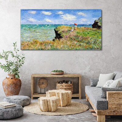 Foto auf leinwand Klippenmeer von Claude Monet