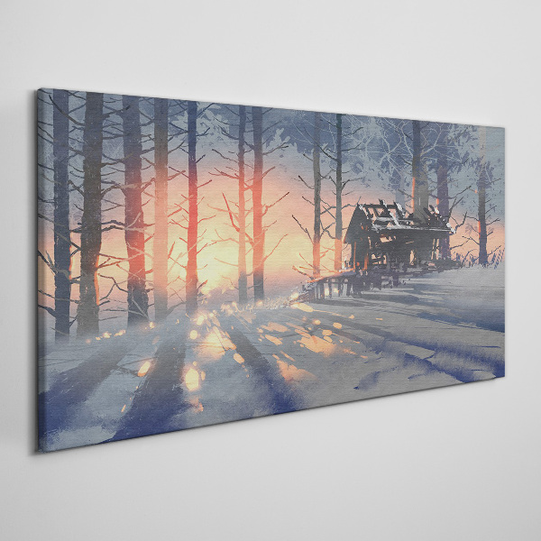 Foto auf leinwand Wintermorgen im Wald