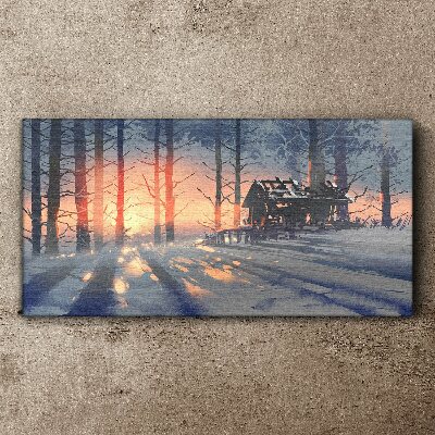 Foto auf leinwand Wintermorgen im Wald