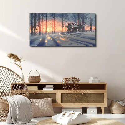 Foto auf leinwand Wintermorgen im Wald