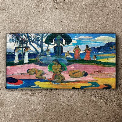 Foto auf leinwand Tropische Szene mit Figuren