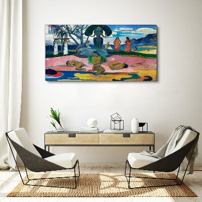 Foto auf leinwand Tropische Szene mit Figuren