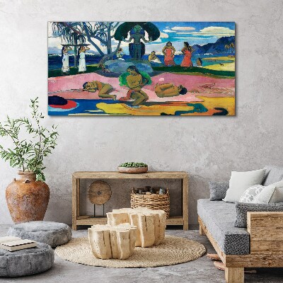 Foto auf leinwand Tropische Szene mit Figuren