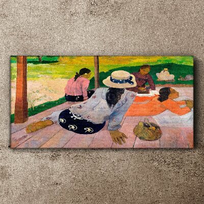 Foto auf leinwand Siesta Tahiti Paul Gauguin