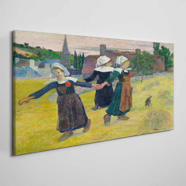 Foto auf leinwand Tanzende Mädchen auf dem Land