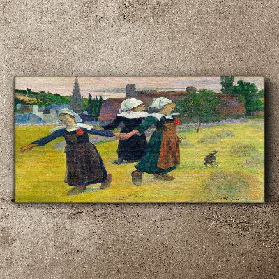Foto auf leinwand Tanzende Mädchen auf dem Land