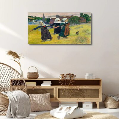 Foto auf leinwand Tanzende Mädchen auf dem Land