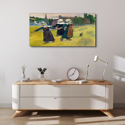 Foto auf leinwand Tanzende Mädchen auf dem Land
