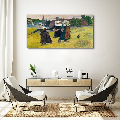Foto auf leinwand Tanzende Mädchen auf dem Land