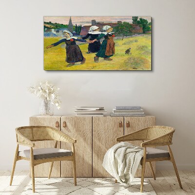 Foto auf leinwand Tanzende Mädchen auf dem Land