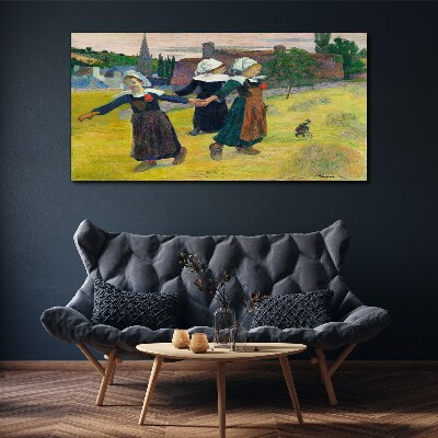 Foto auf leinwand Tanzende Mädchen auf dem Land