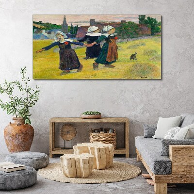 Foto auf leinwand Tanzende Mädchen auf dem Land