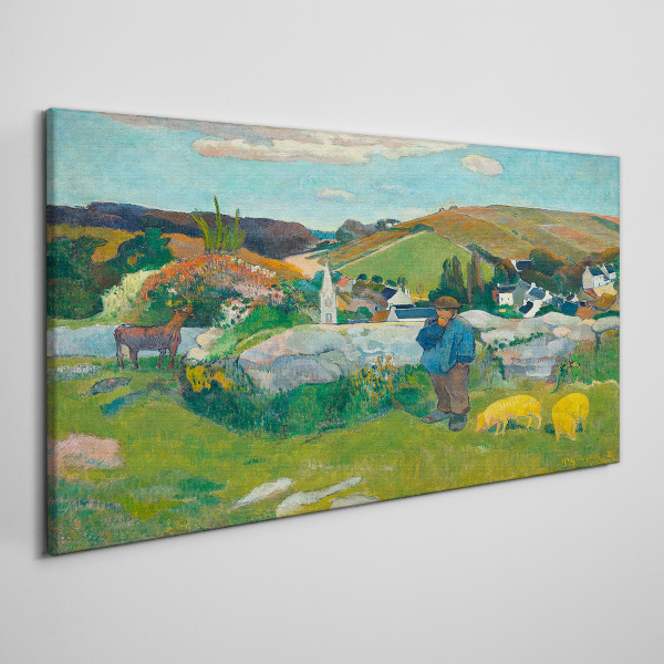 Bild auf leinwand Junge in der Landschaft