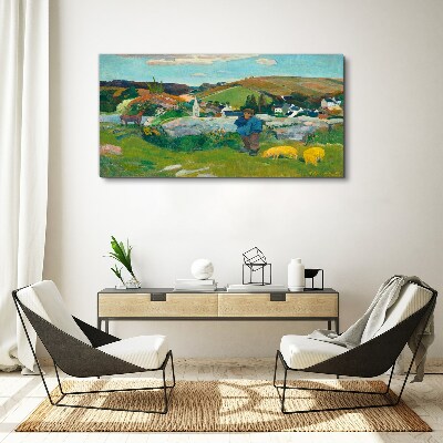 Bild auf leinwand Junge in der Landschaft