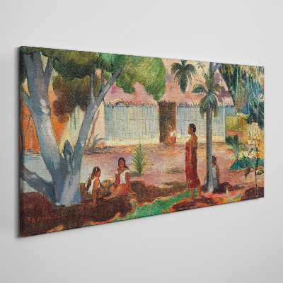 Foto leinwand Tropische Landschaft mit Figuren