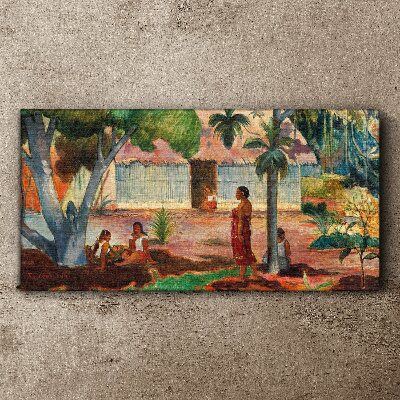 Foto leinwand Tropische Landschaft mit Figuren