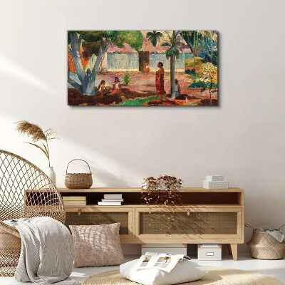 Foto leinwand Tropische Landschaft mit Figuren