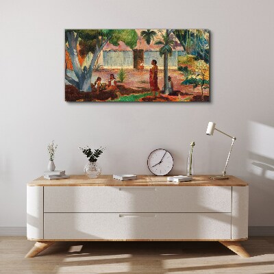 Foto leinwand Tropische Landschaft mit Figuren