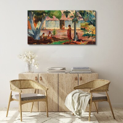 Foto leinwand Tropische Landschaft mit Figuren