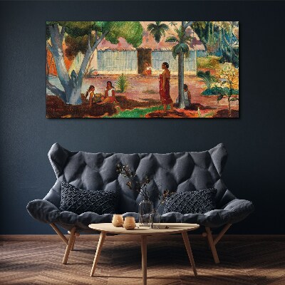 Foto leinwand Tropische Landschaft mit Figuren