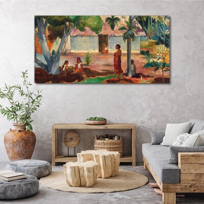 Foto leinwand Tropische Landschaft mit Figuren
