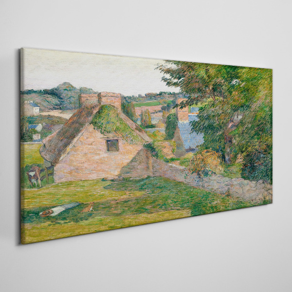 Foto auf leinwand Ländliche Landschaft mit Ferienhäusern