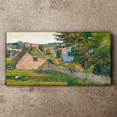 Foto auf leinwand Ländliche Landschaft mit Ferienhäusern