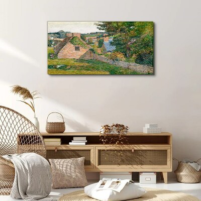 Foto auf leinwand Ländliche Landschaft mit Ferienhäusern