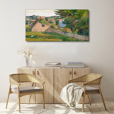 Foto auf leinwand Ländliche Landschaft mit Ferienhäusern