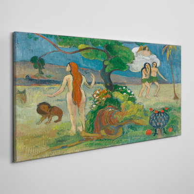 Foto auf leinwand Paradieslandschaft mit Figuren