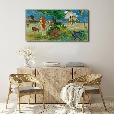 Foto auf leinwand Paradieslandschaft mit Figuren