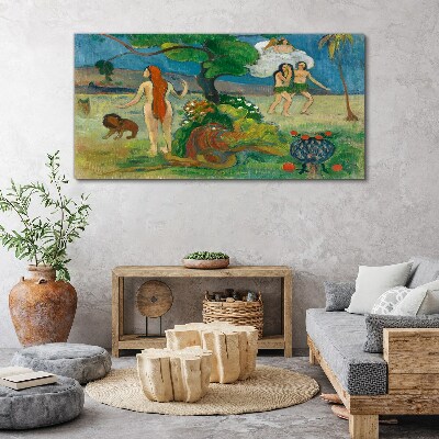 Foto auf leinwand Paradieslandschaft mit Figuren