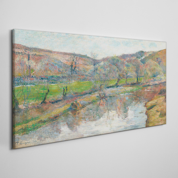 Foto leinwand Eine friedliche Landschaft am Fluss