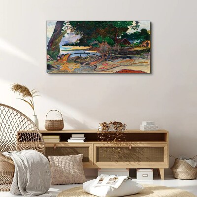 Foto auf leinwand Tropische Landschaft mit Bäumen