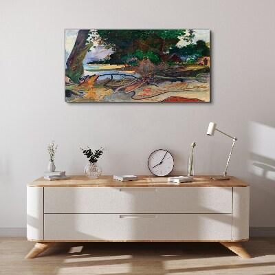 Foto auf leinwand Tropische Landschaft mit Bäumen
