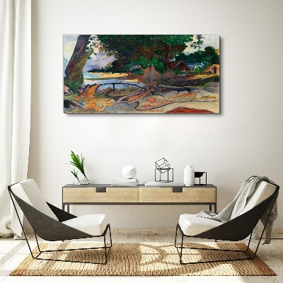 Foto auf leinwand Tropische Landschaft mit Bäumen