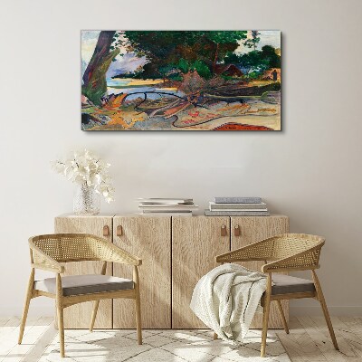 Foto auf leinwand Tropische Landschaft mit Bäumen