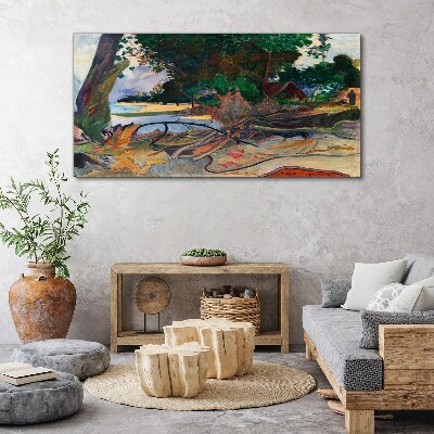 Foto auf leinwand Tropische Landschaft mit Bäumen