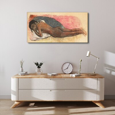Wandbild Schlafende Figur auf einem Kissen