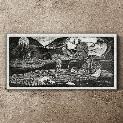Foto auf leinwand Landschaft mit Figur und Natur