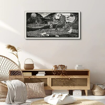 Foto auf leinwand Landschaft mit Figur und Natur