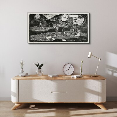 Foto auf leinwand Landschaft mit Figur und Natur